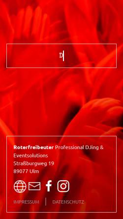 Vorschau der mobilen Webseite www.roterfreibeuter.de, Deejot Roterfreibeuter, DJ Roterfreibeuter