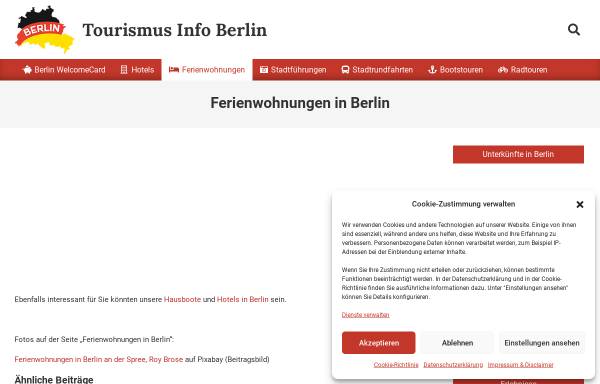 Vorschau von www.berlinerferienwohnungen.de, Berliner Ferienwohnungen
