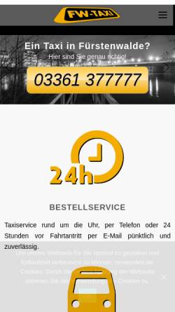 Vorschau der mobilen Webseite www.fw-taxi.de, FW Taxi
