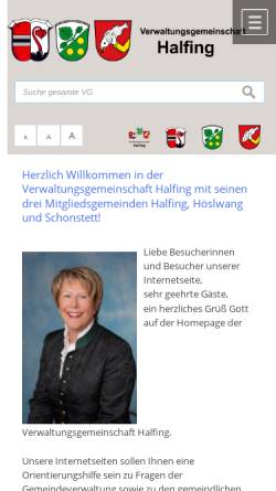 Vorschau der mobilen Webseite www.vg-halfing.de, Halfing