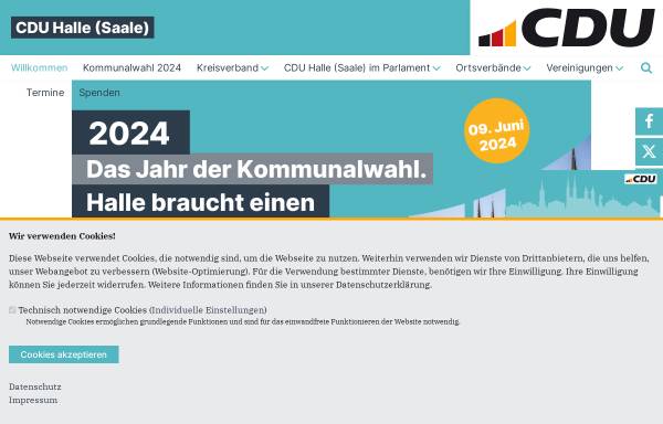 Vorschau von www.cdu-halle.de, CDU Halle an der Saale