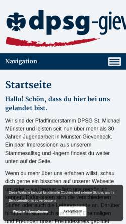 Vorschau der mobilen Webseite www.dpsg-gievenbeck.de, Deutsche Pfadfinderschaft St. Georg, Stamm St. Michael