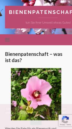 Vorschau der mobilen Webseite bienenpatenschaft.de, Bienenpatenschaft, Andreas Eberl