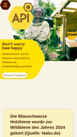 Vorschau der mobilen Webseite www.bienenfutter.eu, API Bienenfutter, Südzucker AG