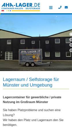 Vorschau der mobilen Webseite www.aha-lager.de, AHA-Lager GbR