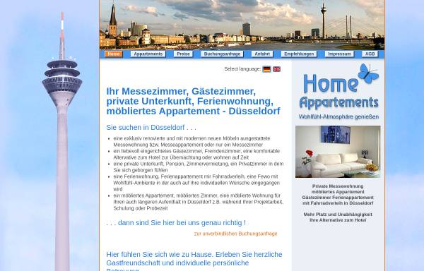 Vorschau von www.home-appartements.de, Home Appartements - Annelie und Andreas Fessel