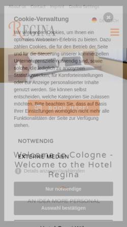Vorschau der mobilen Webseite www.regina.de, Hotel Garni Regina