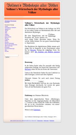 Vorschau der mobilen Webseite www.vollmer-mythologie.de, Vollmer's Mythologie aller Völker