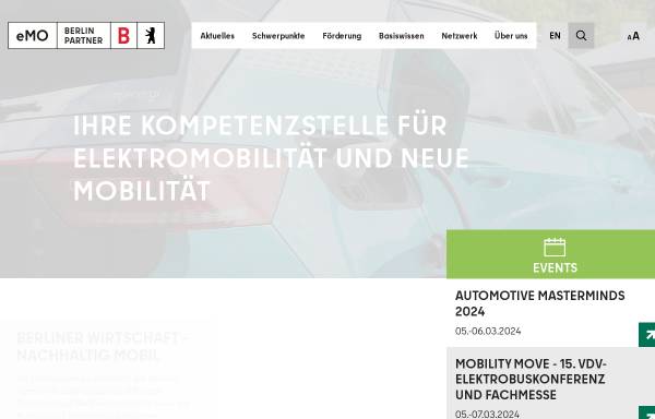 Vorschau von www.emo-berlin.de, Agentur für Elektromobilität
