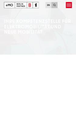Vorschau der mobilen Webseite www.emo-berlin.de, Agentur für Elektromobilität