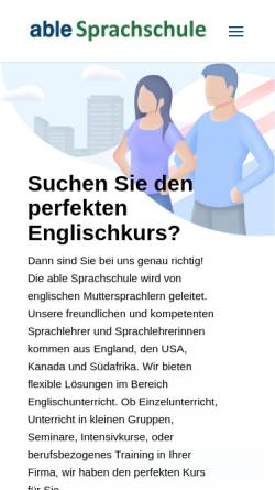 Vorschau der mobilen Webseite www.able-sprachschule.de, Able Sprachschule