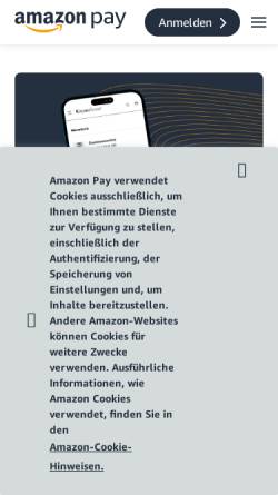 Vorschau der mobilen Webseite payments.amazon.de, Amazon Payments Europe S.C.A.