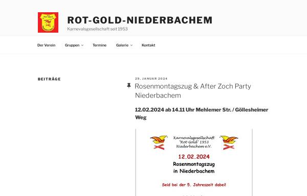 Vorschau von www.rot-gold-niederbachem.de, Karnevalsgesellschaft Rot-Gold Niederbachem