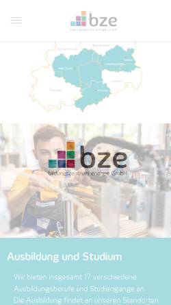 Vorschau der mobilen Webseite www.bze-online.de, Bildungszentrum Energie GmbH