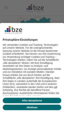 Vorschau der mobilen Webseite www.bze-online.de, Bildungszentrum Energie GmbH