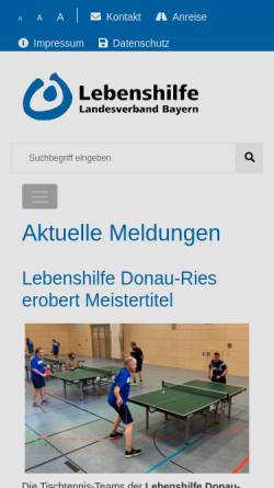 Vorschau der mobilen Webseite www.lebenshilfe-bayern.de, Lebenshilfe für Menschen mit geistiger Behinderung