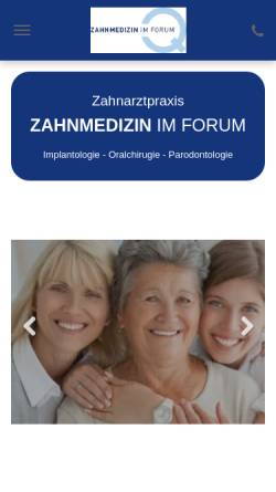 Vorschau der mobilen Webseite www.zahnmedizin-im-forum.de, Zahnmedizin im Forum Dr. Martin Göthert, M.Sc. und Dr. Jan David Schepers, M.Sc.
