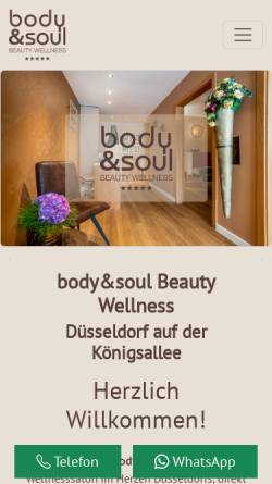 Vorschau der mobilen Webseite www.body-n-soul.de, body&soul BEAUTY WELLNESS