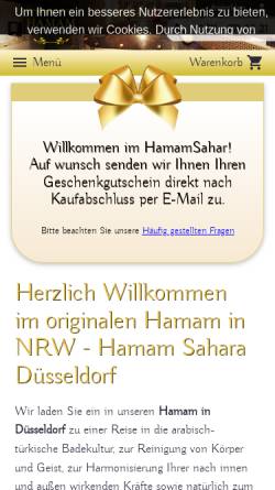 Vorschau der mobilen Webseite www.hamamsahara.de, Hamam - Sahara Wellness