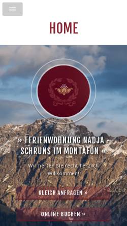 Vorschau der mobilen Webseite www.montafon-fewo-nadja.at, Ferienwohnung Nadja
