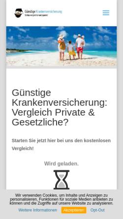 Vorschau der mobilen Webseite www.guenstige-krankenversicherung.de, Krankenversicherungen Schiff