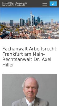 Vorschau der mobilen Webseite www.ra-hiller.de, Hiller, Dr. Axel, Fachanwalt für Arbeitsrecht
