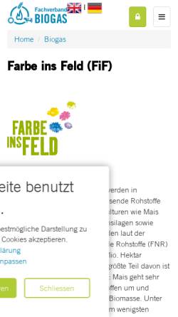 Vorschau der mobilen Webseite www.farbe-ins-feld.de, Farbe ins Feld