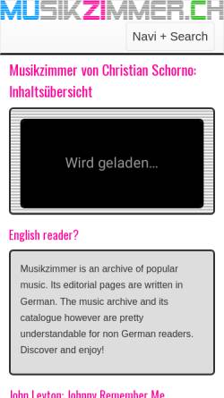 Vorschau der mobilen Webseite www.musikzimmer.ch, Musikzimmer.ch