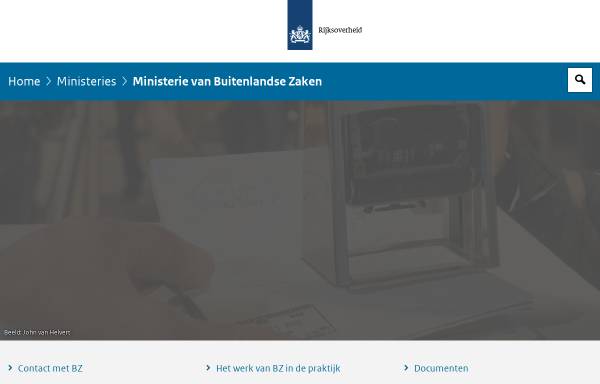 Vorschau von www.minbuza.nl, Ministerium für auswärtige Angelegenheiten.