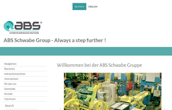 Vorschau von www.abs-schwabe.com, ABS Automation GmbH Bandanlagen-Stanztechnik