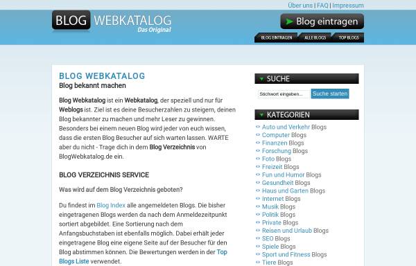 Vorschau von blogwebkatalog.de, Blogwebkatalog