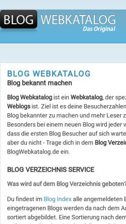 Vorschau der mobilen Webseite blogwebkatalog.de, Blogwebkatalog
