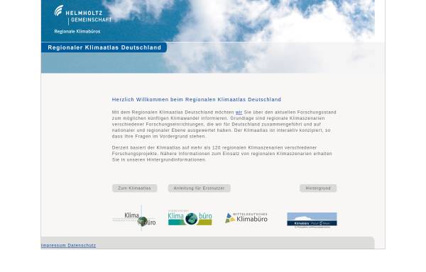 Vorschau von www.regionaler-klimaatlas.de, Regionaler Klimaatlas Deutschland