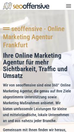 Vorschau der mobilen Webseite www.medienbuero-frankfurt.de, Medienbüro Frankfurt - Agentur für Webdesign und Online Marketing