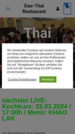 Vorschau der mobilen Webseite www.thai-kochschule-berlin.de, Meo's Thai Kochschule