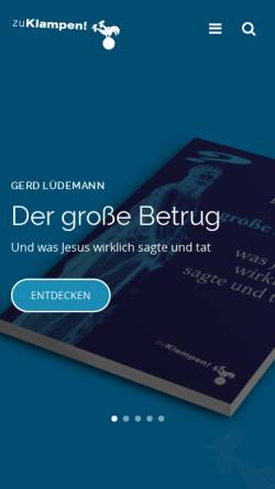 Vorschau der mobilen Webseite www.zuklampen.de, Zu Klampen! Verlag - Dietrich zu Klampen & Dr. Rolf Johannes GbR