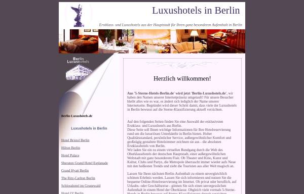 Vorschau von www.berlin-luxushotels.de, Luxushotels Berlin