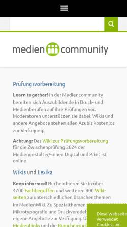 Vorschau der mobilen Webseite mediencommunity.de, Mediencommunity.de