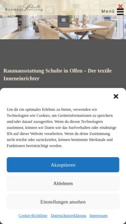 Vorschau der mobilen Webseite www.schulte-olfen.de, Raumausstattung Stefan Schulte