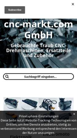 Vorschau der mobilen Webseite www.cnc-markt.com, CNC-Markt Frank Gensheimer