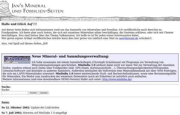 Vorschau von www.jkrieger.de, Jan's Mineralien- und Fossilien-Seiten