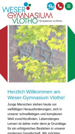Vorschau der mobilen Webseite www.weser-gymnasium.de, Weser-Gymnasium Vlotho