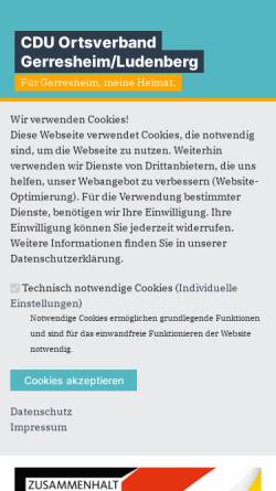 Vorschau der mobilen Webseite www.cdugerresheim.de, CDU Gerresheim/Ludenberg