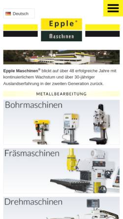Vorschau der mobilen Webseite www.epple.com, Epple Maschinen GmbH
