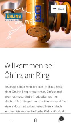Vorschau der mobilen Webseite www.öhlins-am-ring.de, Öhlins am Ring - Conti Performance GmbH