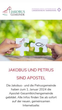 Vorschau der mobilen Webseite www.jakobus-os.de, Ev. Jakobuskirchengemeinde Osnabrück