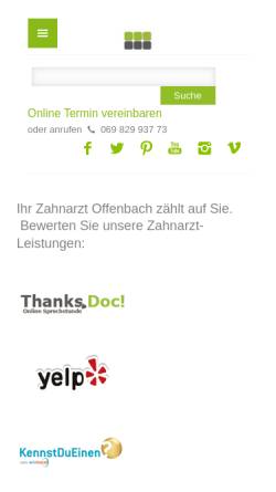 Vorschau der mobilen Webseite www.zahnarztteam-offenbach.de, Boulaaouin Zahnärzte