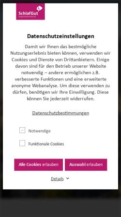 Vorschau der mobilen Webseite www.schlafgut-leipzig.de, Pension und CityAppartments SchlafGut