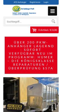 Vorschau der mobilen Webseite www.atz-anhaenger.at, ATZ Anhänger-Teile-Zubehör e.U.