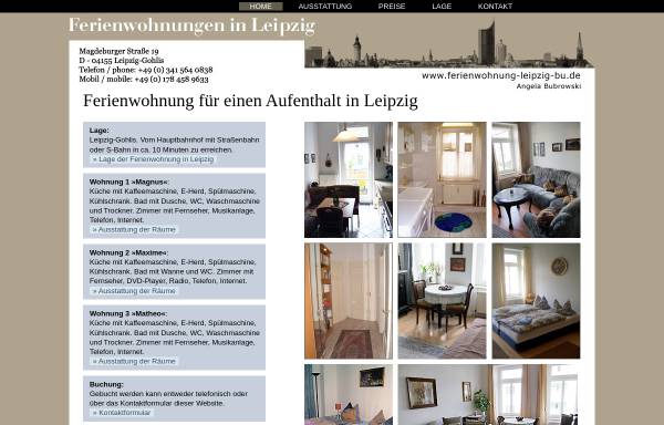 Vorschau von www.ferienwohnung-leipzig-bu.de, Ferienwohnung, Angela Bubrowski